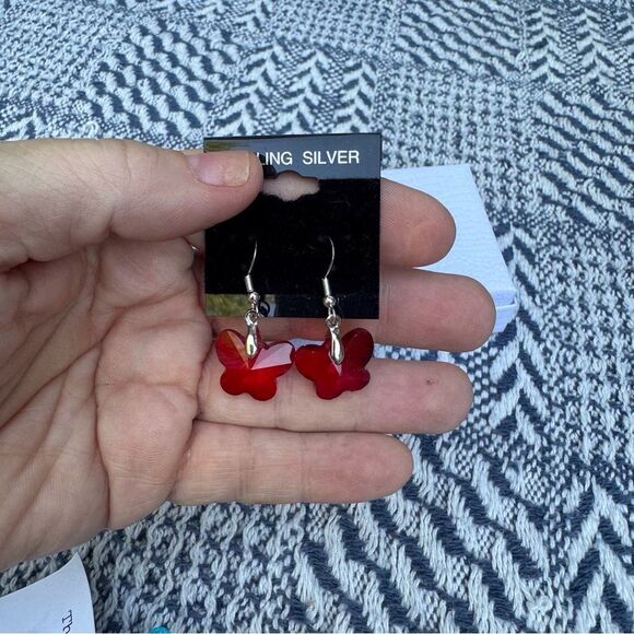 Beautiful 925 crystal butterfly earrings - Picture 10 of 11